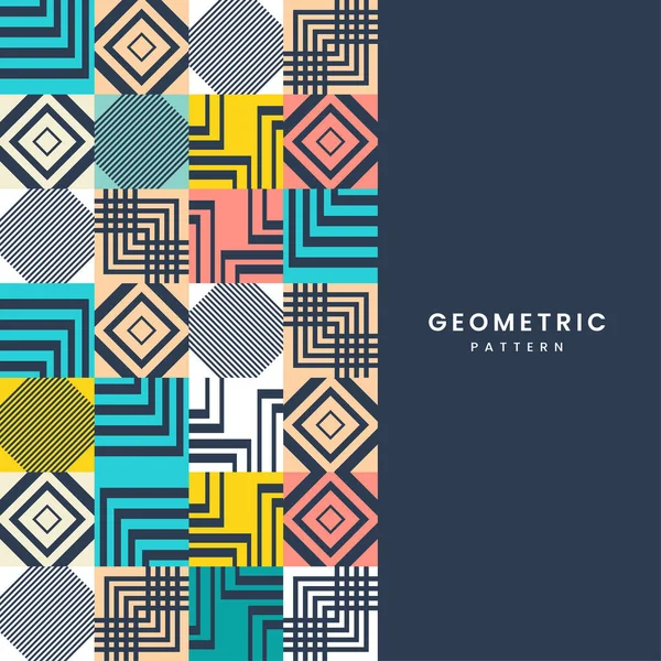 Geometrikus Textil Design Sötétkék Háttér Modern Minta Geometriai Formák Colorist — Stock Vector