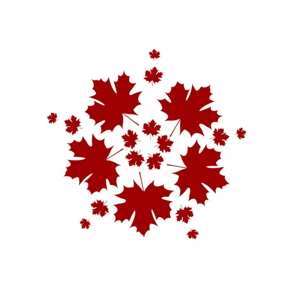 Feuilles Érable Rouge Sur Fond Blanc Utilisé Dans Icône Logo — Image vectorielle