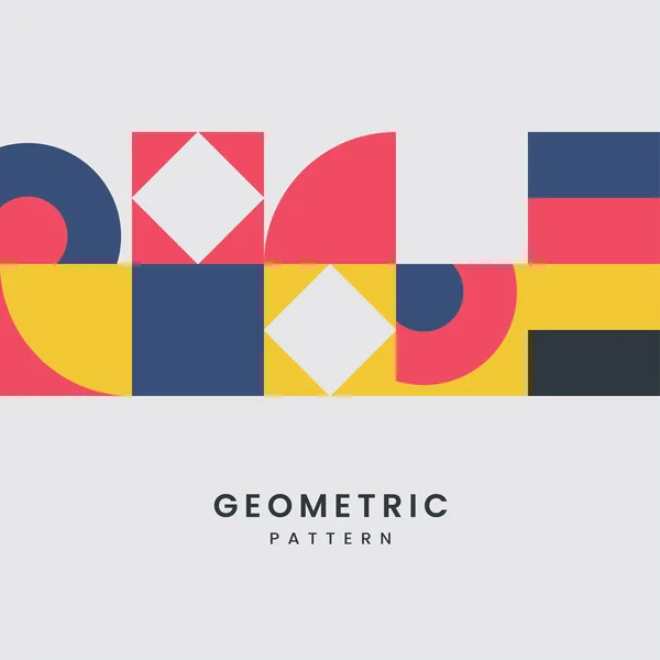 Patrón Geométrico Abstracto Diseño Texturas Con Texto Amarillo Blanco Azul — Vector de stock
