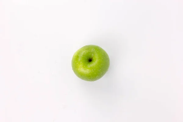 Зелёное Яблоко Белом Фоне — стоковое фото