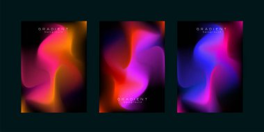 Koyu soyut pastel gradyan arkaplan tasarımı, eğri şekiller desenler dizayn element şablonları