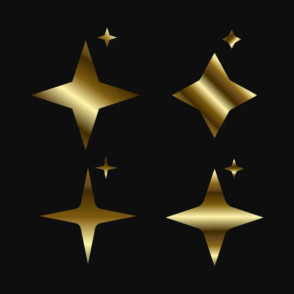 四颗豪华的平闪烁着星光的恒星 矢量星光闪烁设计的Set在黑暗背景设计中的应用效果和著名的模版 — 图库矢量图片