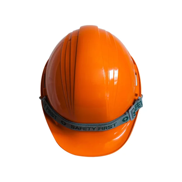 Top View Veiligheidsingenieur Helm Met Geïsoleerde Witte Achtergrond — Stockfoto