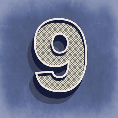 Numerik Sayısal Dokuz Vintage numara illüstrasyonu