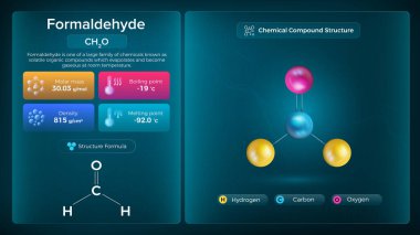 Formaldehit Özellikleri ve Kimyasal Bileşik Yapısı - Vektör Tasarımı