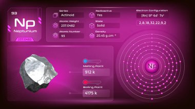 Neptunyum Özellikleri ve Elektron Yapılandırma-Vektör çizimi