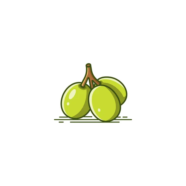 Fresh Green Grapes Vector Illustration — Stok Vektör