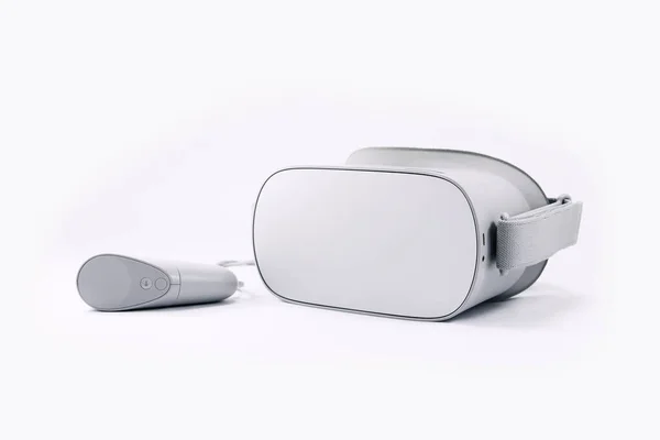 Συσκευή Εικονικής Πραγματικότητας Απομακρυσμένη Απομόνωση Λευκό Φόντο — Φωτογραφία Αρχείου