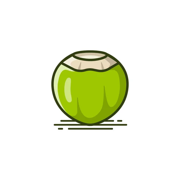 Coconut Water Drink Green Coconut Isolated Vector Icon — Image vectorielle