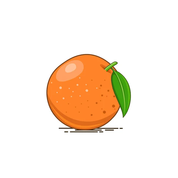 Orange Fruit Vector Icon Illustration — Stok Vektör