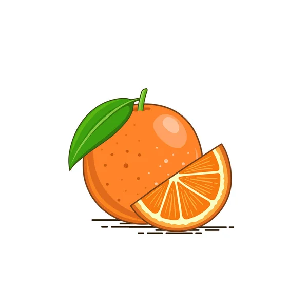 Orangenfrucht Symbol Mit Vektorillustration Für Orangenscheiben — Stockvektor