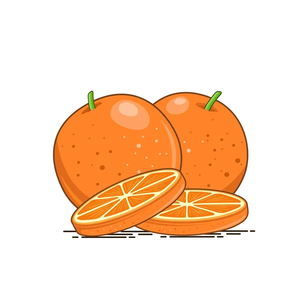 Orange Fruit Icon Orange Slices — Stok Vektör