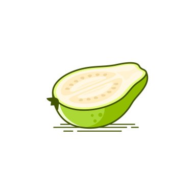 Beyaz Guava simge çiziminin yarısı