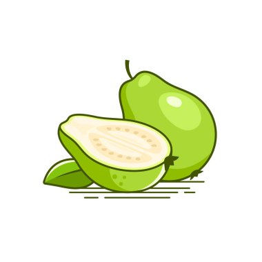 Guava Meyve Simgesinin Vektör İllüstrasyonu 