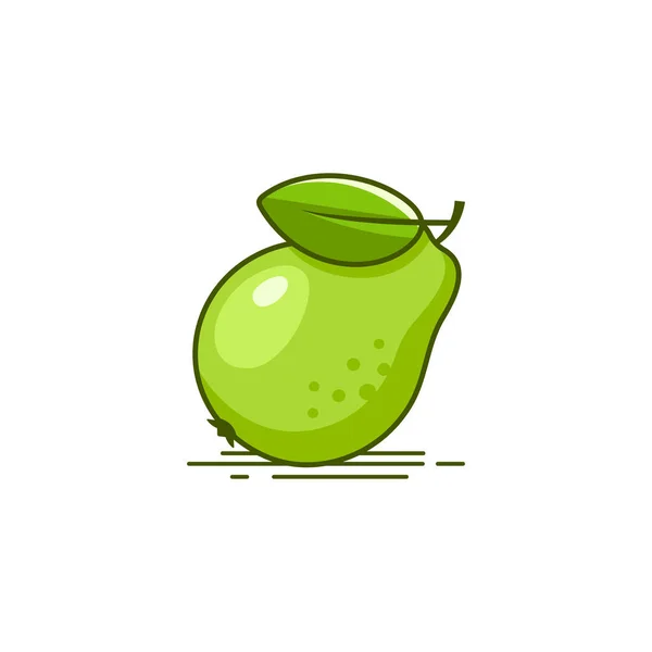 Half Piece White Guava Vector Illustration Isolated White Background — Vetor de Stock