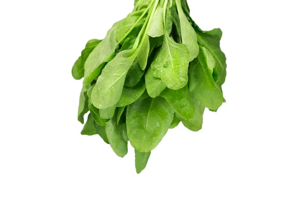 Green Spinach Leaves Isolated White Background — Stock Photo, Image