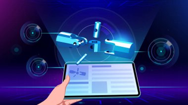 Visualising and Experiencing 3D model of a Universal Joint  in Augmented Reality-Vector Illustration 