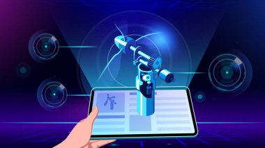 Visualising and Experiencing 3D model of a Windmill in Augmented Reality-Vector Illustration 