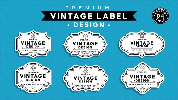 Sada Vintage Label Vector Design Elements Identity Packaging Loga Labels — Stockový vektor