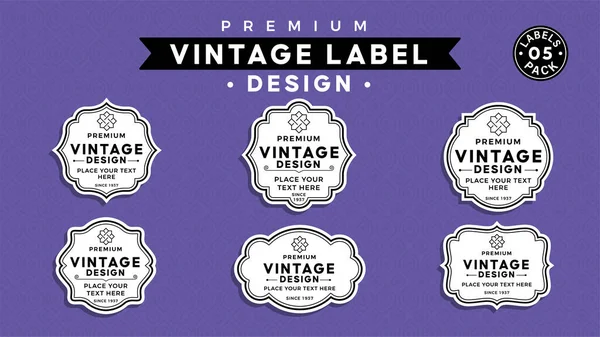 Set Vintage Label Vector Design Elements Identity Packaging Logos Labels — Stock Vector