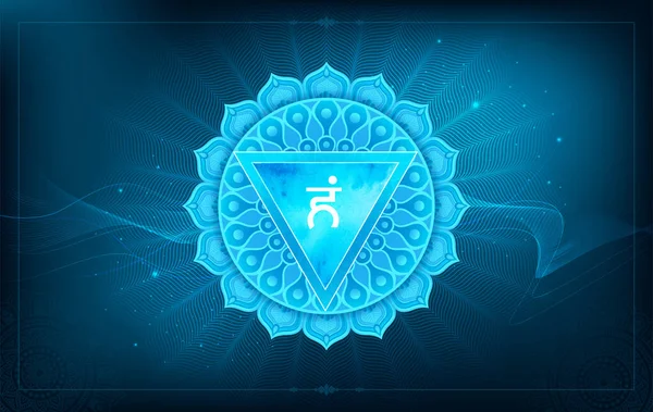 Gırtlak ya da Vishuddha Çakra-vektör Sembol tasarımı