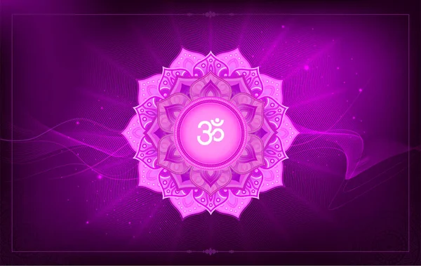 Coroa Sahasrara Chakra Vetor Símbolo Design — Vetor de Stock