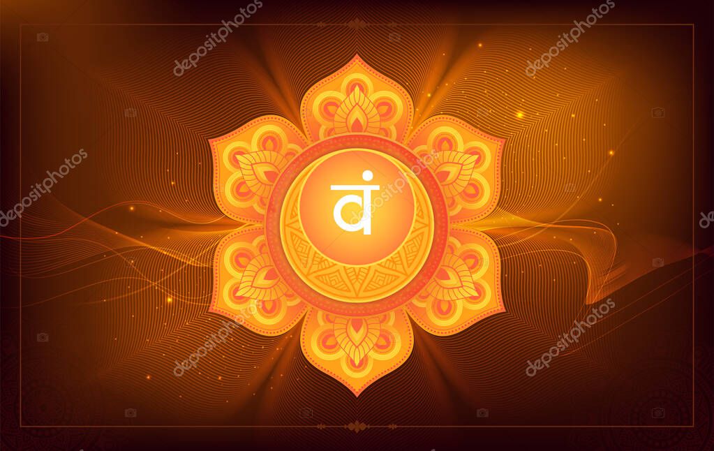 Sacral or Svadhisthana Chakra -vector Symbol design