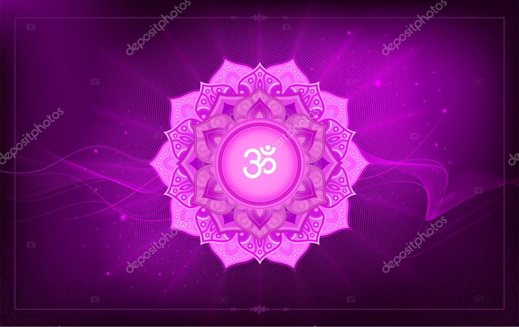 Crown or Sahasrara Chakra -vector Symbol design