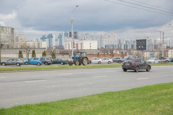 Minsk Belarussia City Infrastructure Street Buildings Transport People 2022 — 스톡 사진