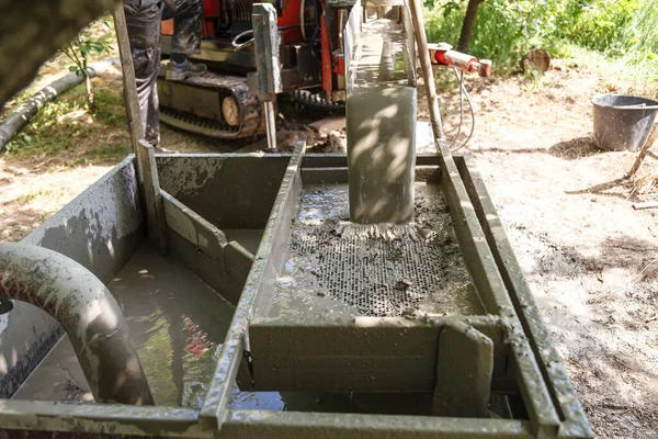 Drilling Rig Drilling Water Wells Producing Drinking Water Residential Premises — Stock Photo, Image