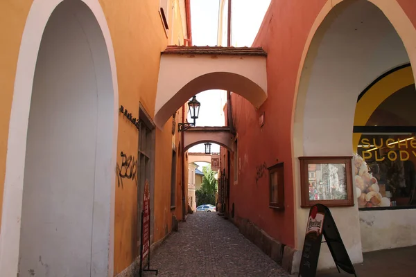 Kutna Hora Tsjechië April 2012 Het Een Kleine Smalle Smalle — Stockfoto