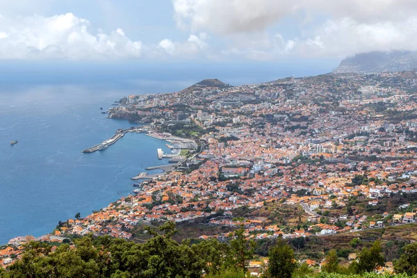 Funchal Portugália August 2021 Egy Panorámás Kilátás Nyílik Madeira Fővárosára — Stock Fotó