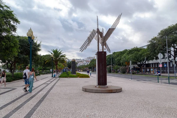 Funchal Portugal August 2021 Promenade City Monument Dedicated 58Th Anniversary — Φωτογραφία Αρχείου