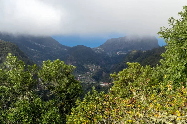Madeira Portugal August 2021 View Height Mountainous Clouds Lombo Galeo — Stock Photo, Image