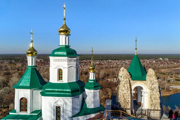 Svyatogorsk Ukraine Oktober 2021 Dessa Tornen Och Kupolerna Nikolaus Kyrka — Stockfoto