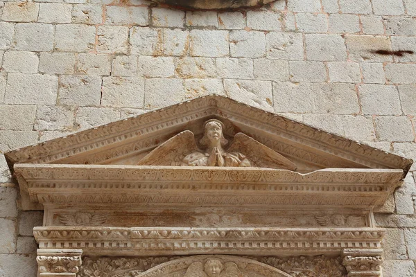 Dubrovnik Croatia September 2016 Architectural Fragment Stone Carved Decoration Facade — Stock Photo, Image