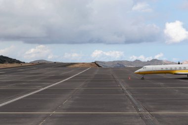 MADEIRA, PORTUGAL - 30 AĞUSTOS 2021 Burası Madeira Havaalanı.