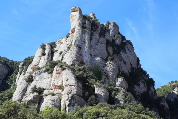 Unusual Huge Bizarre Bald Rocks Sacred Mountain Montserrat Spain — ストック写真