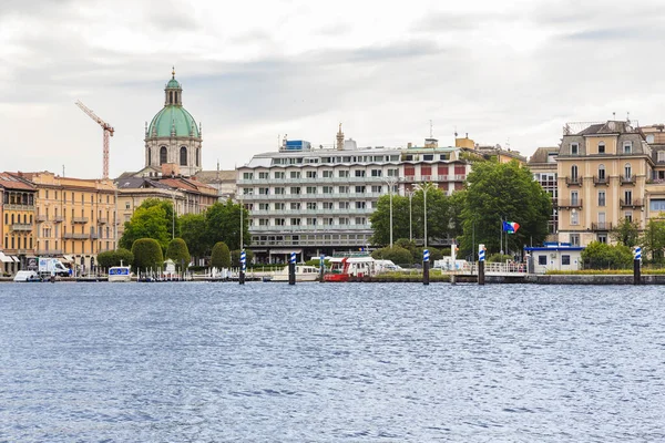 Como Włochy Maj 2018 Jest Widok Promenadę Miasta Jeziora Como — Zdjęcie stockowe