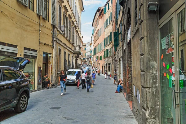 Siena Italia Septiembre 2018 Esta Una Las Calles Ciudad Medieval — Foto de Stock