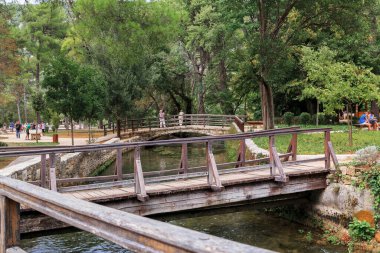 CROATIA - 9 Eylül 2016: Burası Krka Ulusal Doğa Koruma Alanına bağlı bir park alanı.