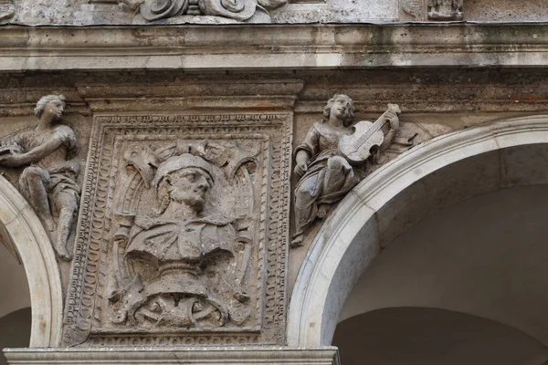 Milan Italy May 2018 Fragment Decoration Facade Medieval Building Palazzo — ストック写真