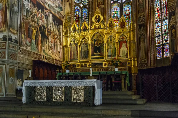 Florence Italy September 2018 Main Altar Basilica Santa Croce — стоковое фото