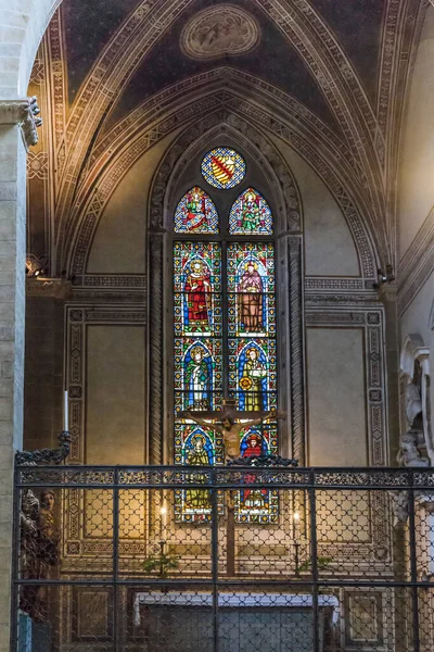Florence Italy September 2018 One Stained Glass Windows Interior Basilica — Photo