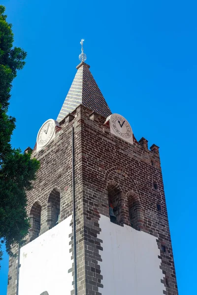 Funchal Portugal August 2021 Voew Top Cathedral Bell Tower 15Th — Stock Photo, Image