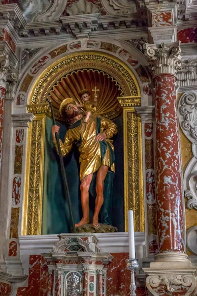 Sibenik Croatia September 2016 Figure Saint Christopher Christ Child Interior — 스톡 사진