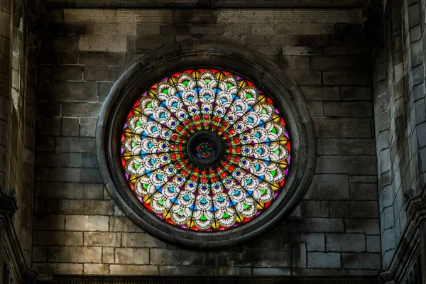 Sibenik Croatia September 2016 Stained Glass Rose Window Interior Cathedral — 스톡 사진