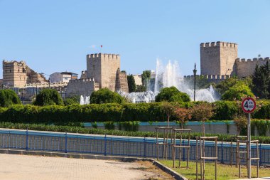 ISTANBUL, TURKEY - SEPTEMBER 14, 2017: This is the Topkapi Park near the ancient walls of Constantinople.