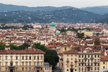 FLORENCE, ITALY - SEPTEMBER 13, 2018: This is an aerial view of the Grand Synagogue.