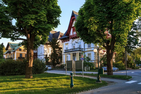 BAD ISCHL, AUSTRIA - MAY 18, 2019: This is an area with old luxury villas in a thermal spa.